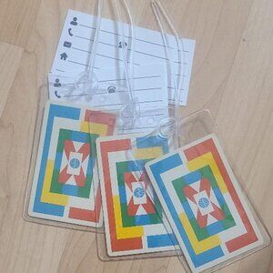 Pan Am American Airlines Vintage Playing Card Luggage Name Tags - Set Of (3)